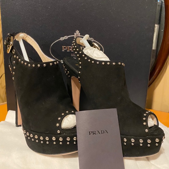 Prada Calzature Donna Camoscio Platform Heels - Picture 1 of 6